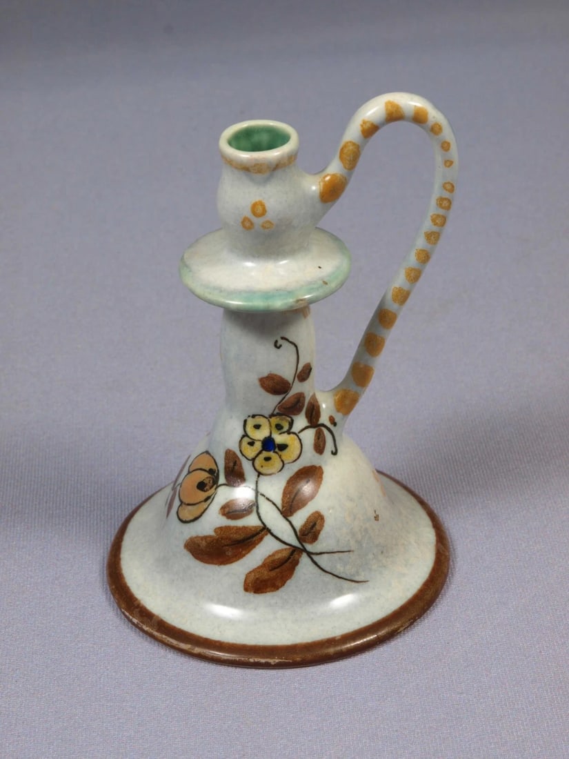 Gouda Holland TWO Candle Sticks Vases Vintage Matching pair - 5