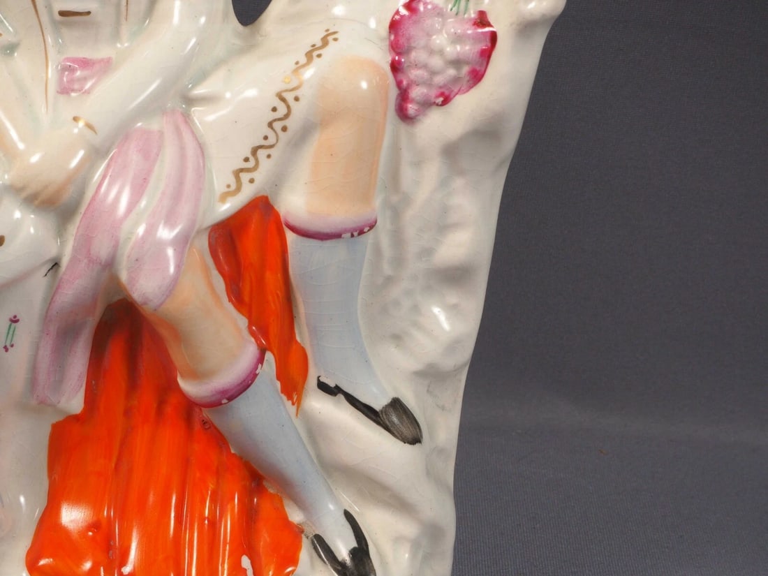 STAFFORDSHIRE Antique Figurine couple Wedding love color 19th century England - 5