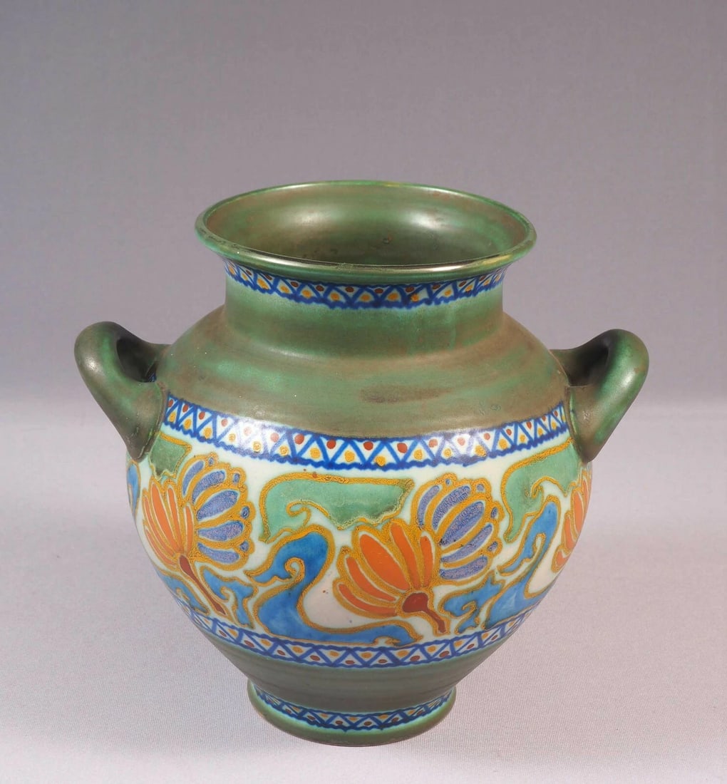 Gouda PZH Royal Zuid-Holland CROCUS Handled Vase Pot Matte - 2