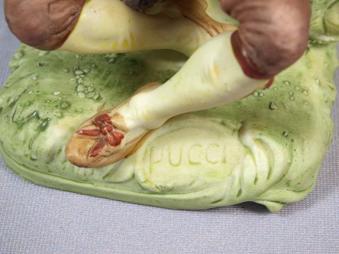 CAPODIMONTE Italy Pucci Man playing trumpet Vintage - 7