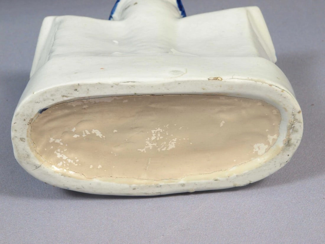 STAFFORDSHIRE Figure Cottage House Birds Cobalt Blue Antique Victorian - 6