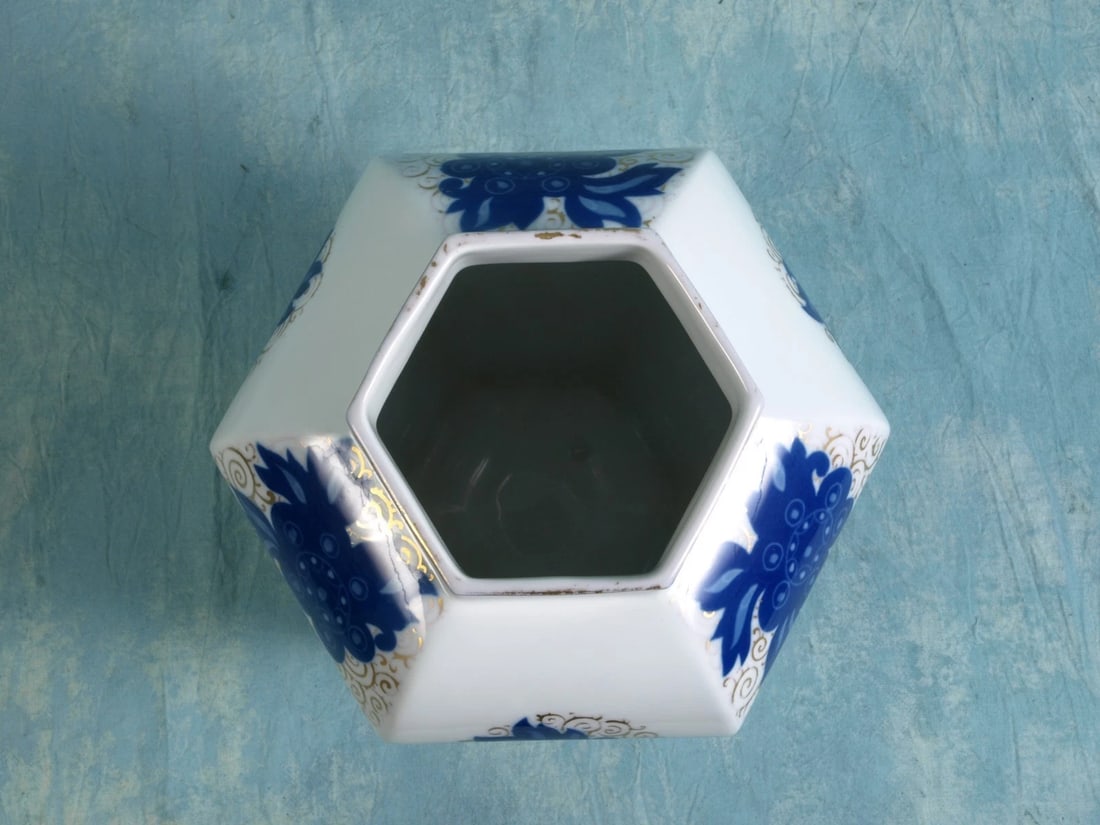 ROSENTHAL 1920 Art Nouveau RARE VINTAGE VASE Julius Gulbrandsen White Blue - 5