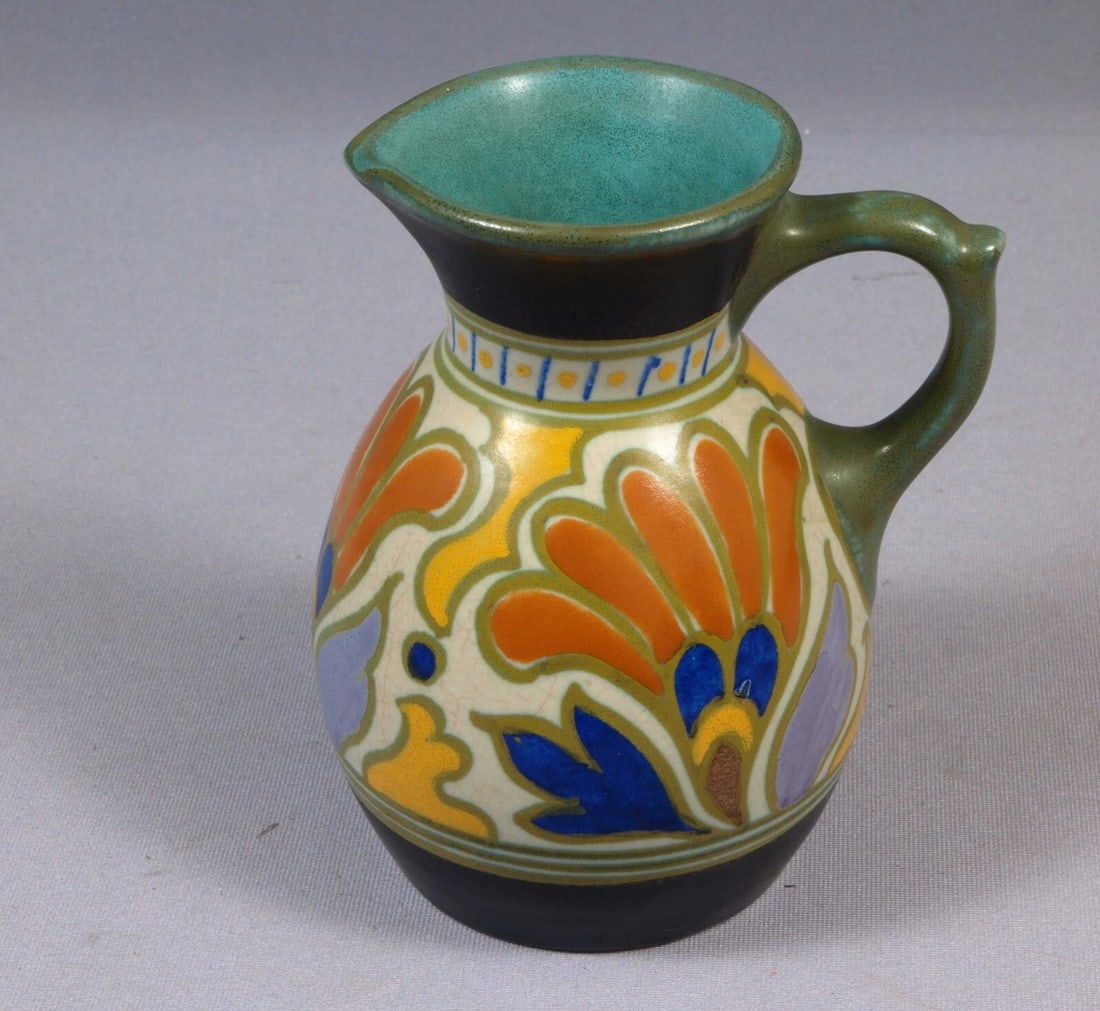 1951 Gouda PZH Royal Zuid-Holland METZ Vase Jug Pitcher Matte Vintage - 2