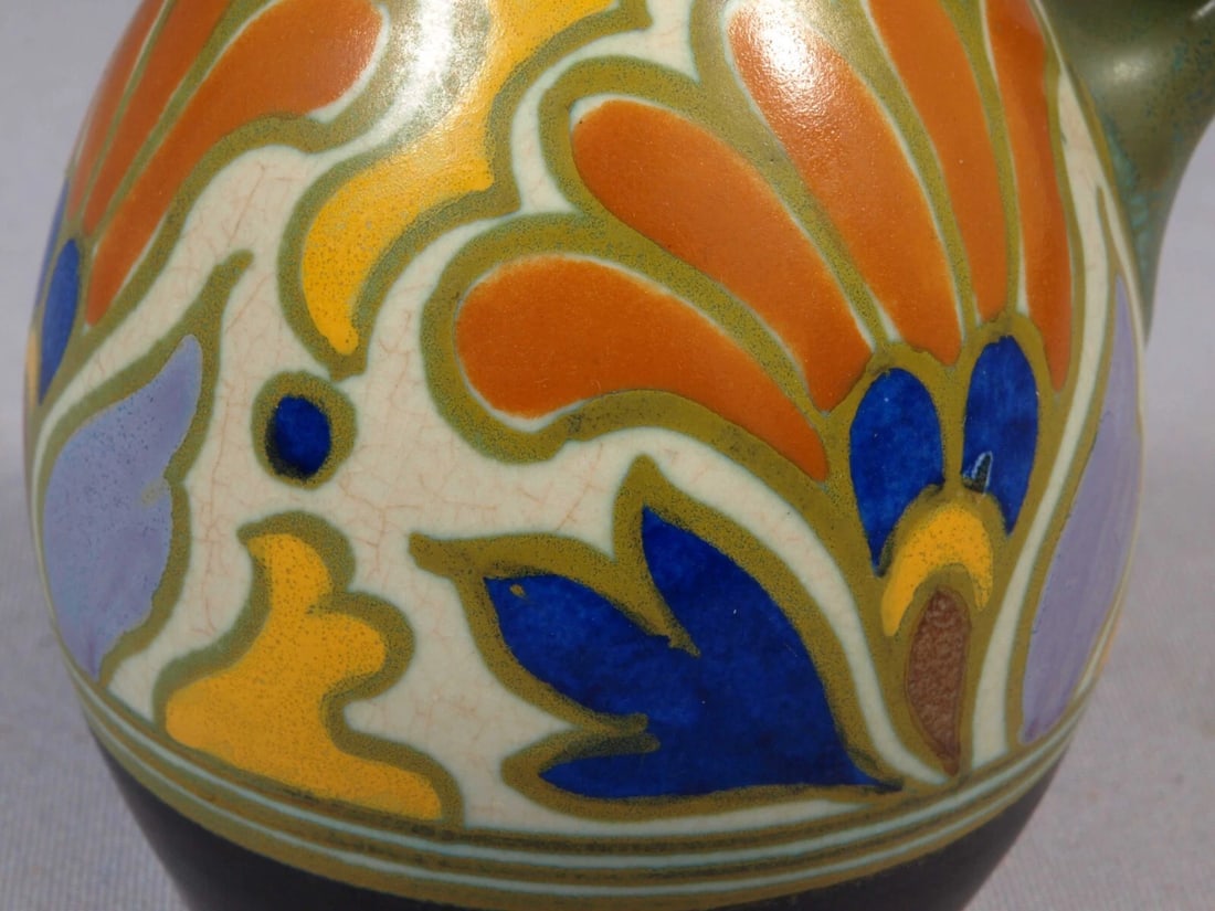 1951 Gouda PZH Royal Zuid-Holland METZ Vase Jug Pitcher Matte Vintage - 3