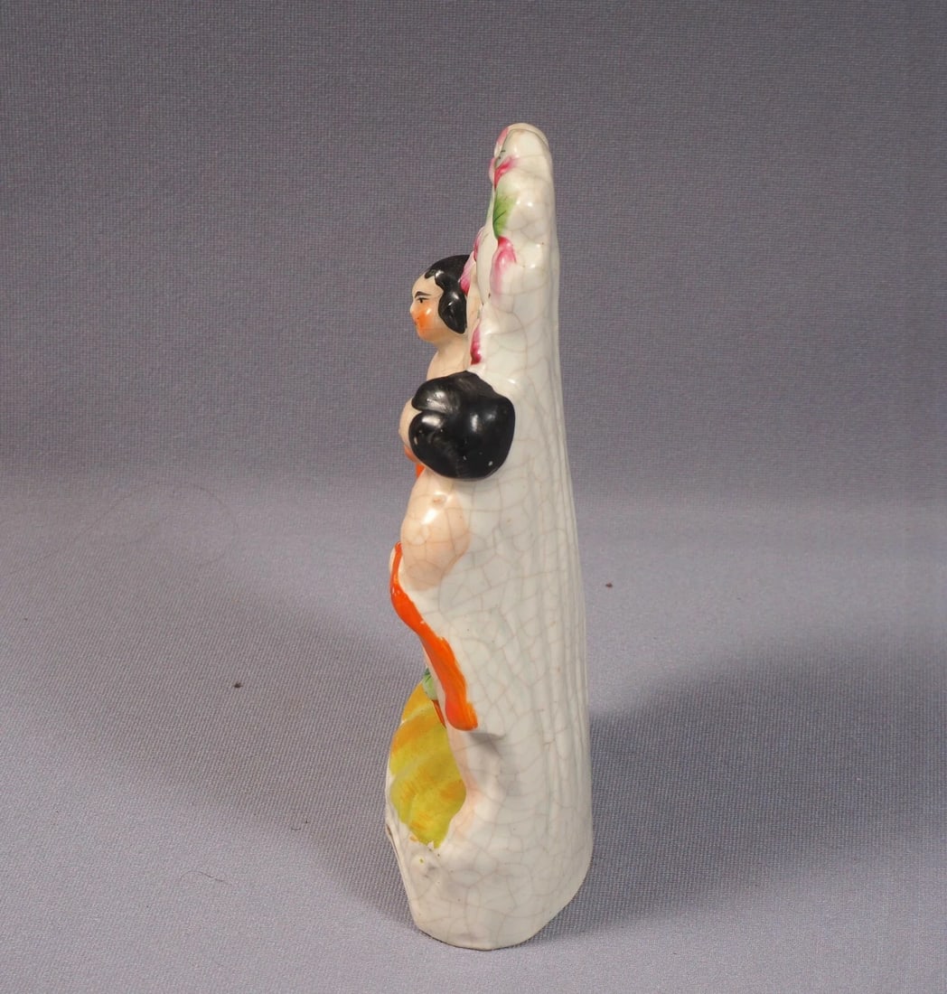 STAFFORDSHIRE Figurine 19 Century two naked boys cherubs clock c 1855 - 5