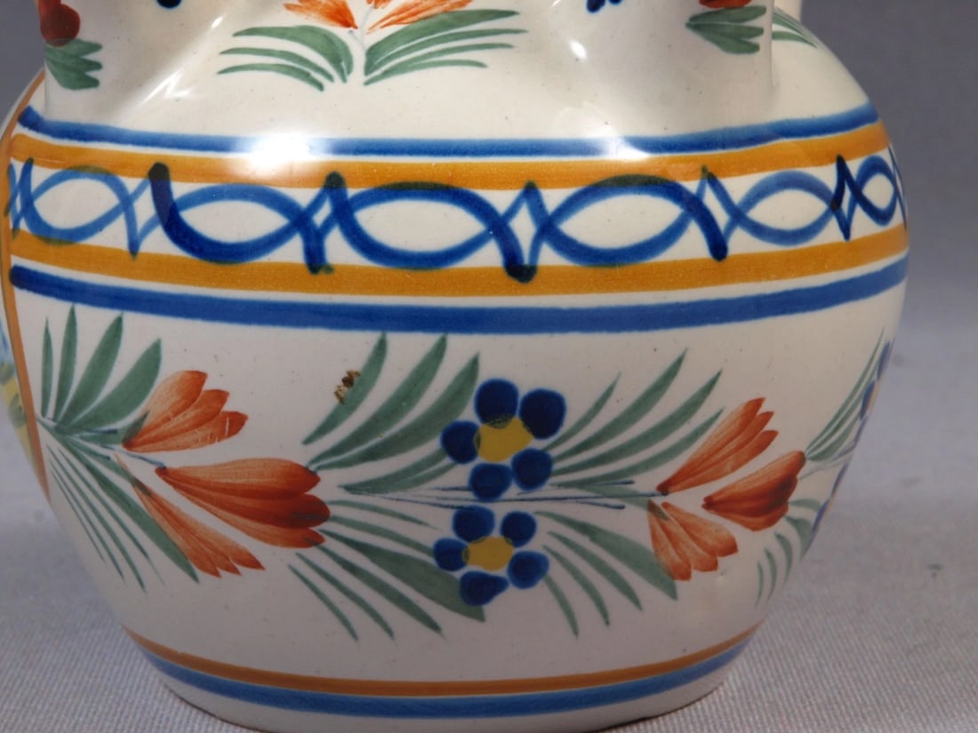 Vintage HENRIOT QUIMPER 5-finger tulip bud Vase Flower girl France 1972 - 5