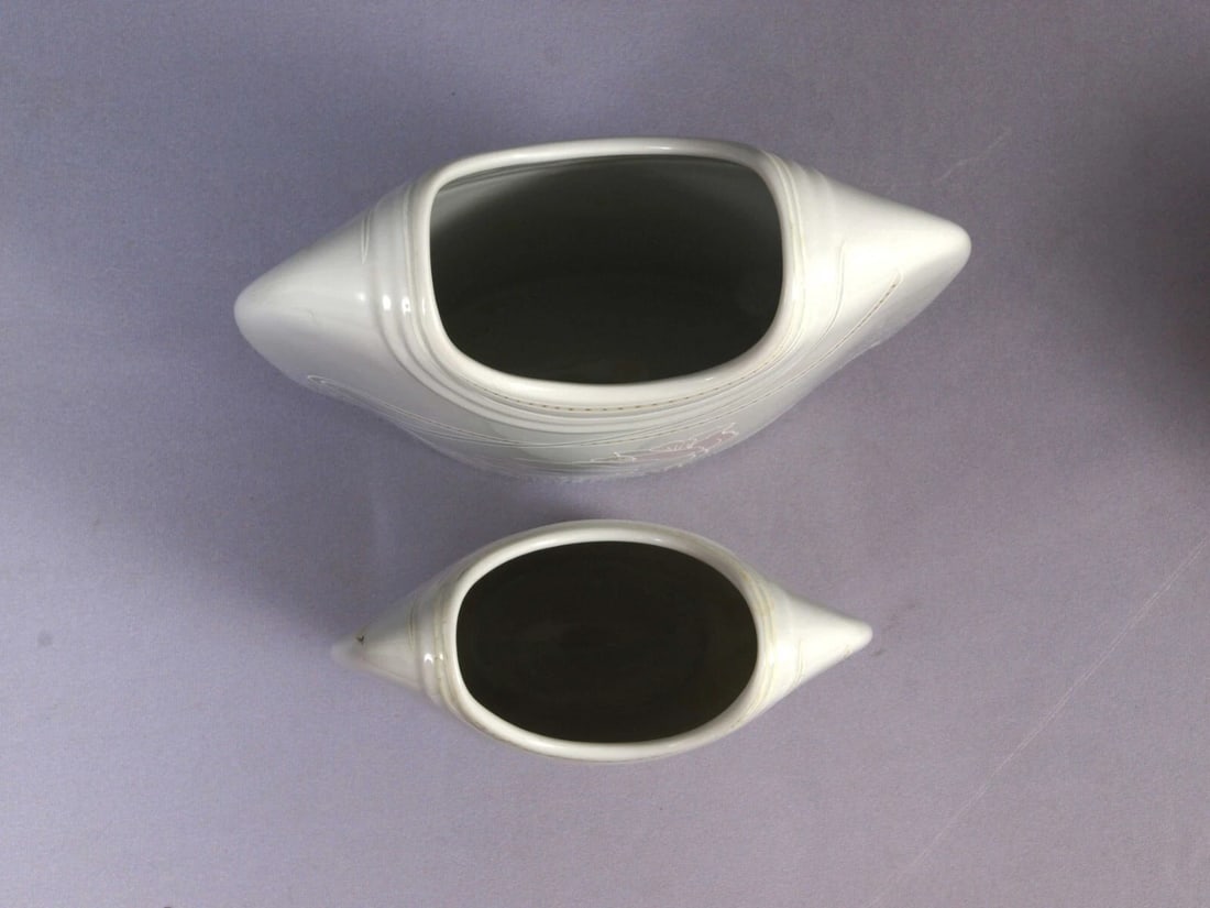 Pair of 2 AK Kaiser VASES West Germany Flowers Nadya by K. Nossek - 4