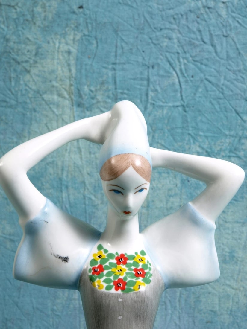 Hungary AQUINCUM Ceramic Porcelain Traditional Dress Figurine - 1950s Vintage - 3