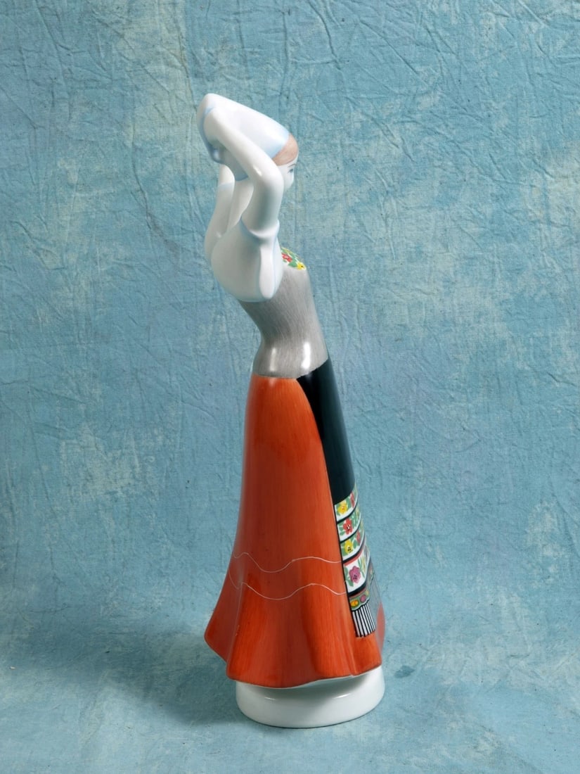 Hungary AQUINCUM Ceramic Porcelain Traditional Dress Figurine - 1950s Vintage - 5
