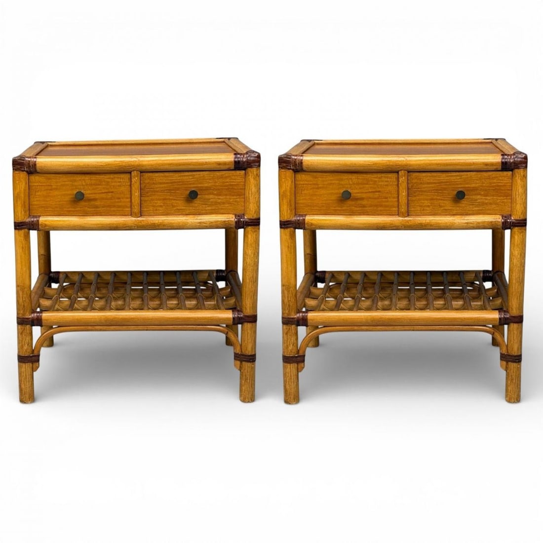 Kenneth Bergenblad, Nightstands, Bamboo, Rattan, Brass, Sweden, 1970s - 12