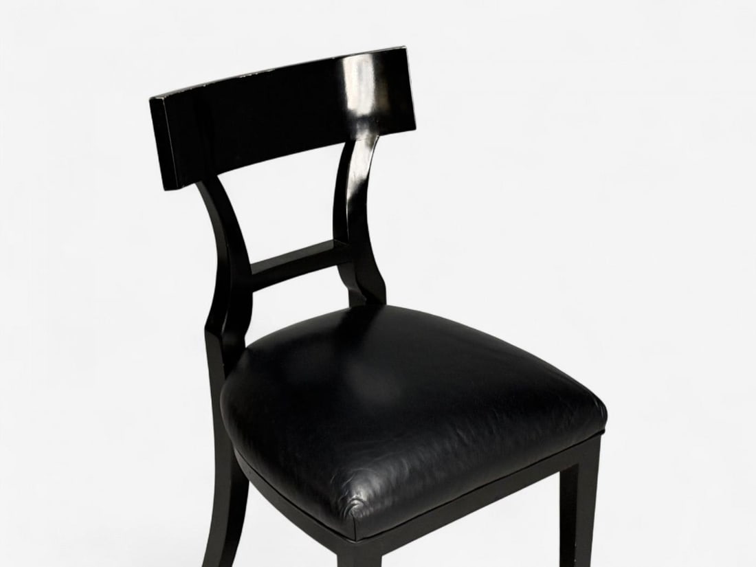Niedermaier, Ebonized Wood, Leather, Klismos Dining Chairs, USA, 21st C. - 8