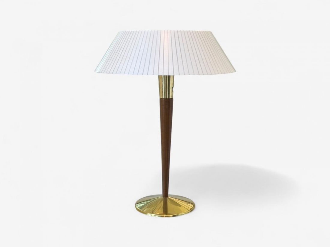 Gerald Thurston, Teak, Brass, Plastic, Table Lamp, USA, 1960s - 2