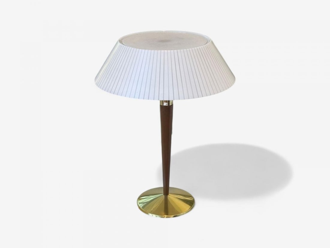 Gerald Thurston, Teak, Brass, Plastic, Table Lamp, USA, 1960s - 3