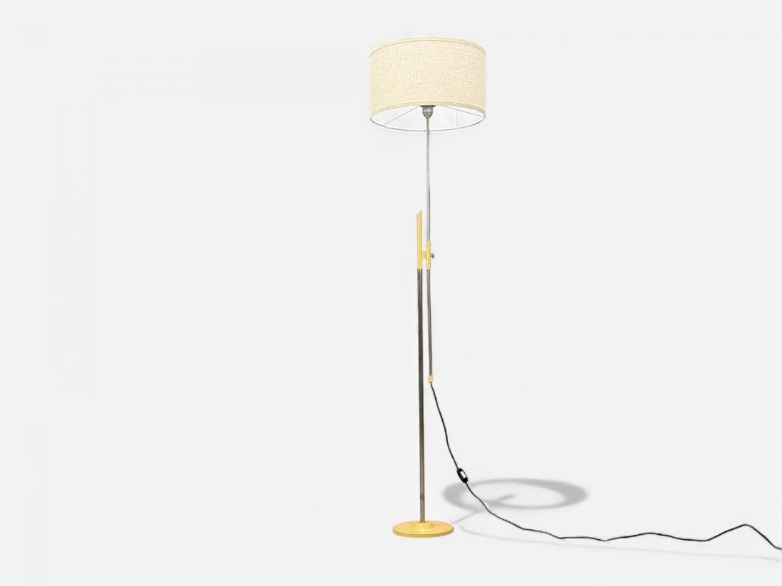 Polish Modern, Steel, Lacquered Metal, Adjustable Floor Lamp, Poland, 1960s - 3