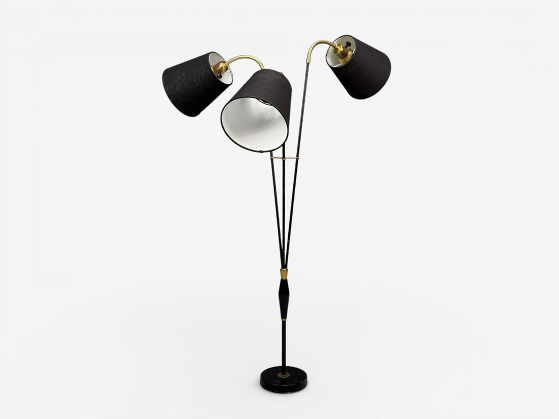AJH, Swedish Modern, Adjustable Floor Lamp, Metal, Brass, Sweden, 1950s - 2
