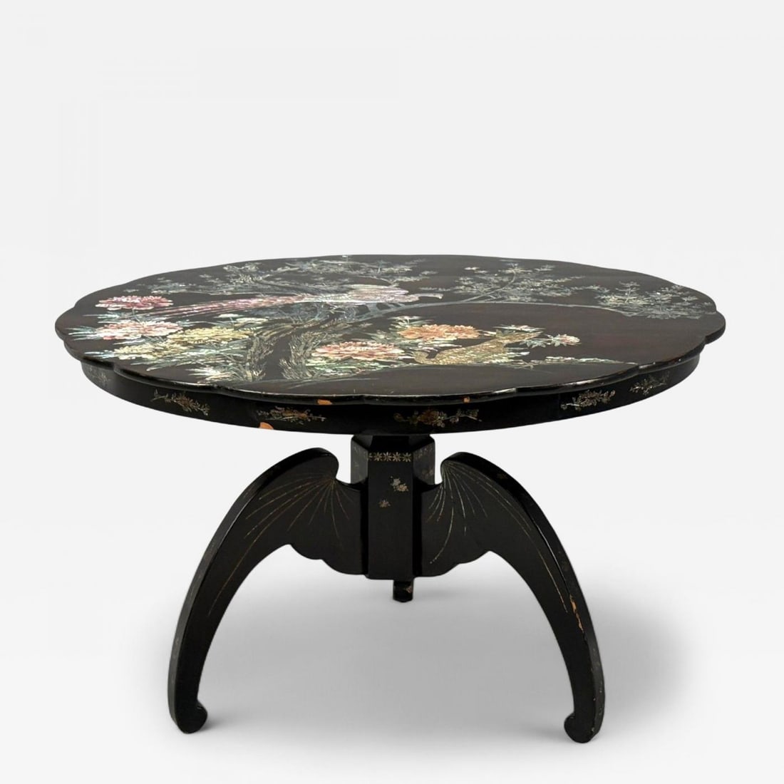 Chinese Export, Ebonized Wood, Mother-of-Pearl, Center Table, China, 1900 (1 of 12)