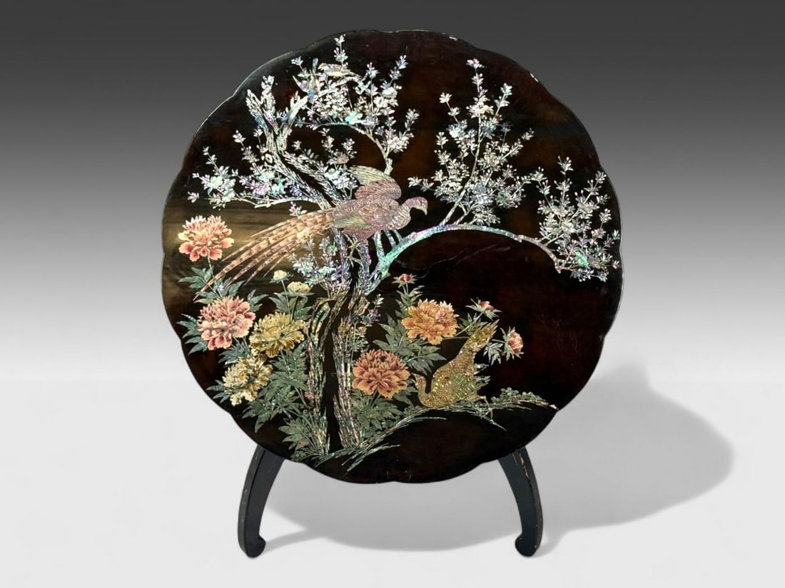 Chinese Export, Ebonized Wood, Mother-of-Pearl, Center Table, China, 1900 - 3
