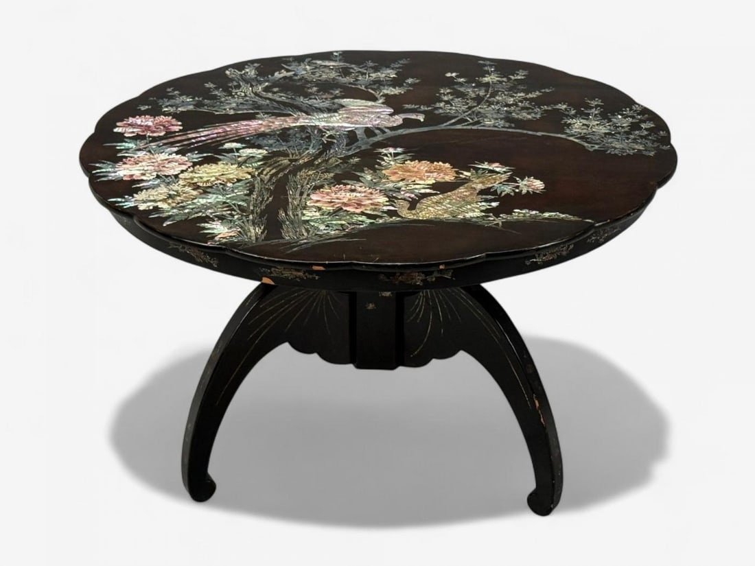 Chinese Export, Ebonized Wood, Mother-of-Pearl, Center Table, China, 1900 - 7