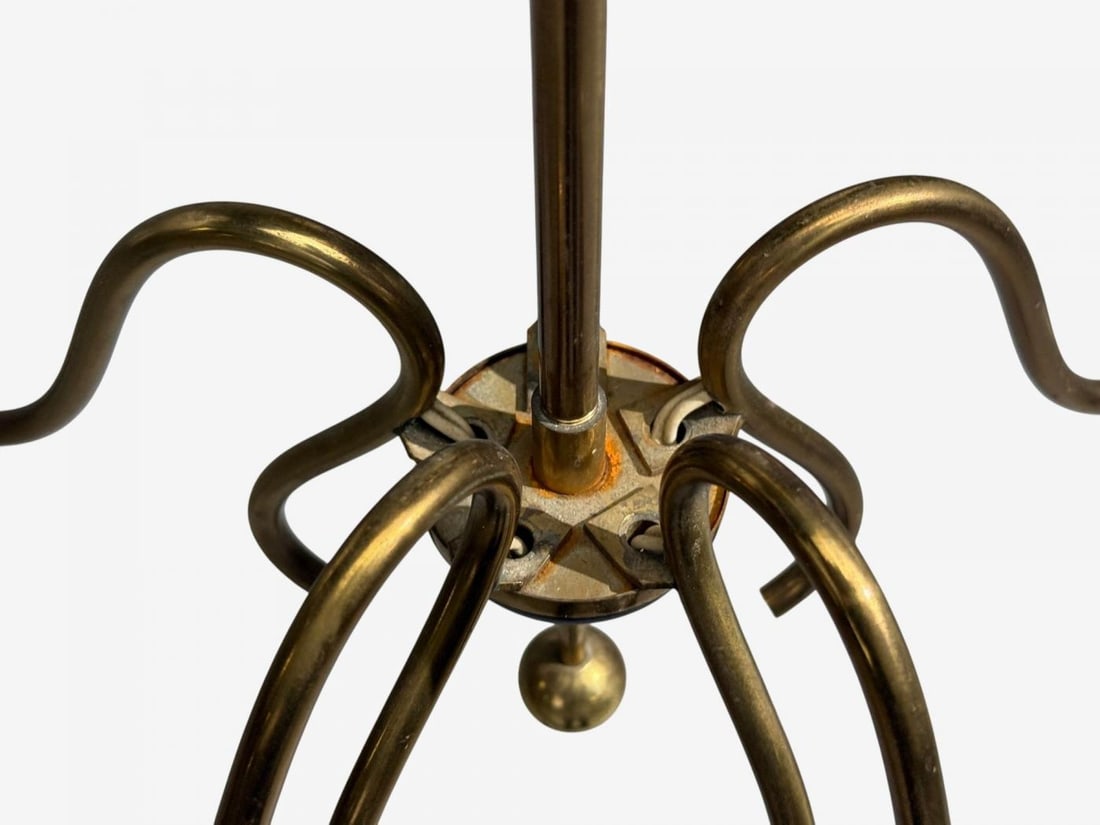 Swedish Modern, Pendant Light, Brass, Opal Glass, Sweden, 1950s - 8