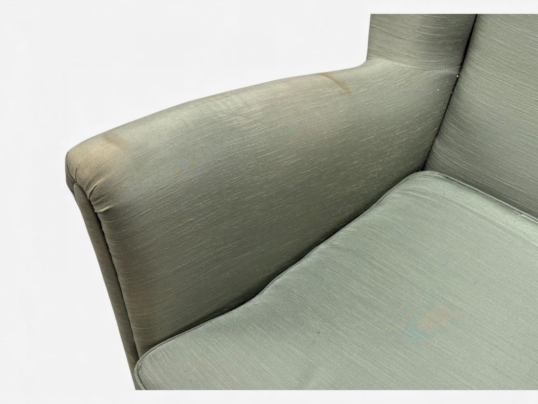 Melchiorre Bega, Green Fabric, Wood, Lounge Chair, Italy, 1950s - 5