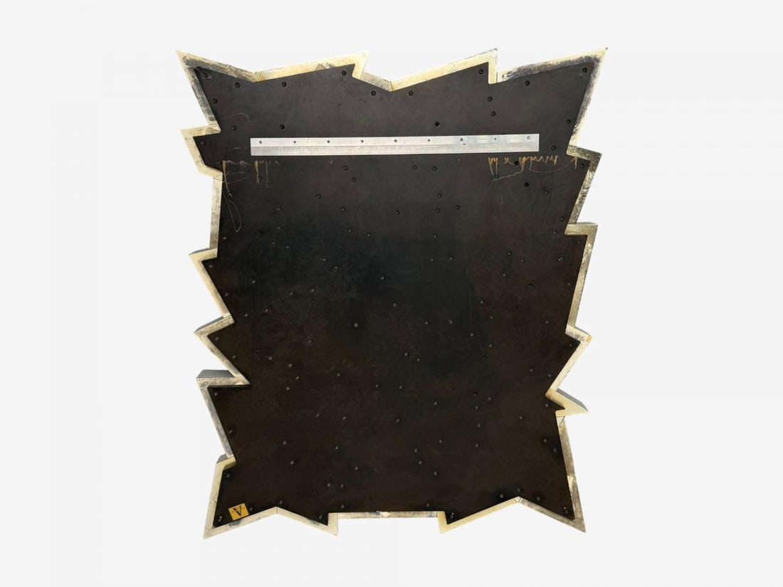 Brutalist Style, Geometric Chrome Wall Mirror, American, 2010s - 9