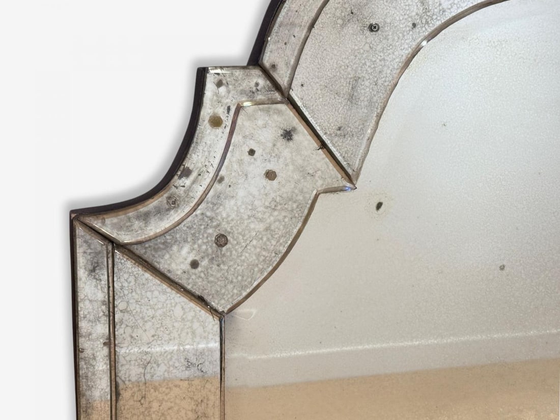 Queen Anne Style, Venetian Wall Mirrors, Antiqued Beveled Glass, Dome Top - 4