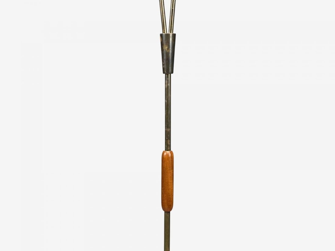 Nybro Armaturfabrik, Floor Lamp, Wood, Metal, Fabric, Sweden, 1940s - 8