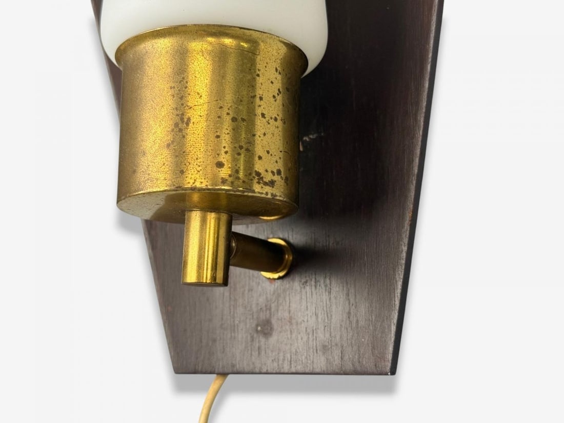 Danish Modern, Teak, Brass, Opaline Glass, Wall Lights, Denmark, 1960s - 7