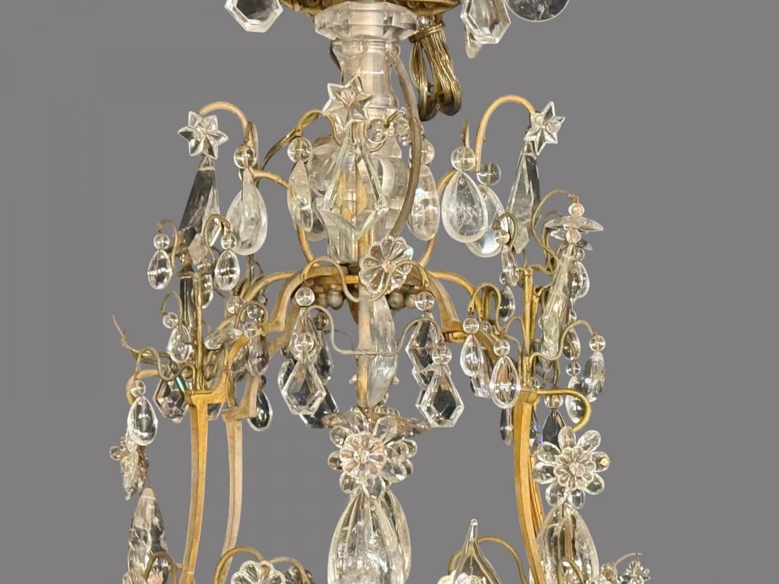 Louis XVI Style, Bronze, Rock Crystal, 12 Light Chandelier, France, 19th c. - 3