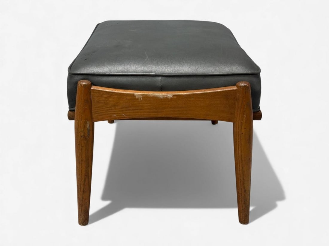 Danish Modern, Gray Leatherette, Walnut, Footstool, Denmark, 1950s - 7