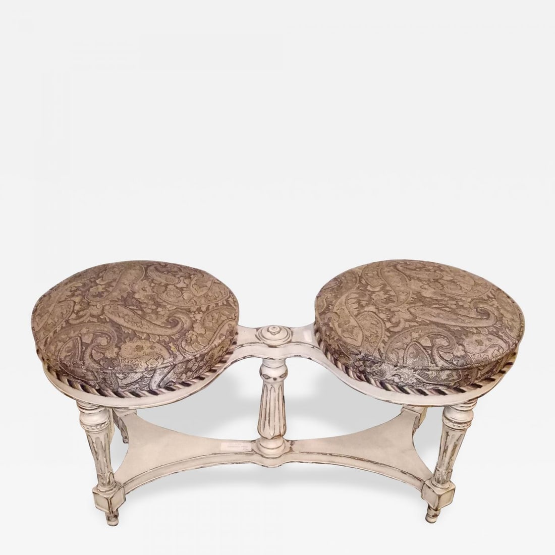 Swedish Painted Bench with Double Seats (1 of 4)