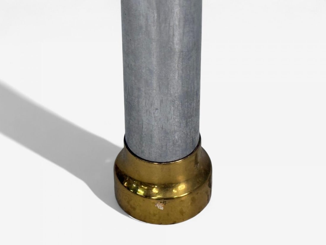 Maison Jansen Style, Steel, Brass, Glass, Console Table, France, 1970s - 7