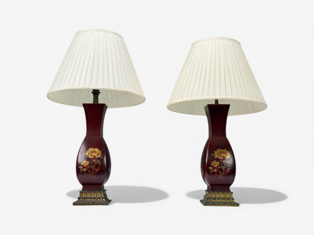 Japanese, Copper, Lacquered Metal, Brass, Maruni Vase Table Lamps, Japan, 1960s - 3