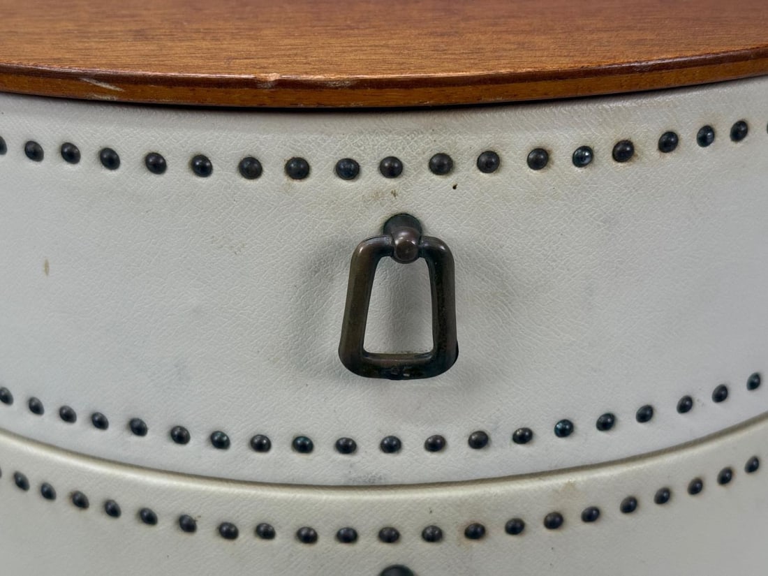 Halvdan Petterson, Nightstands, Leather, Beech, Brass, Sweden, 1950s - 7