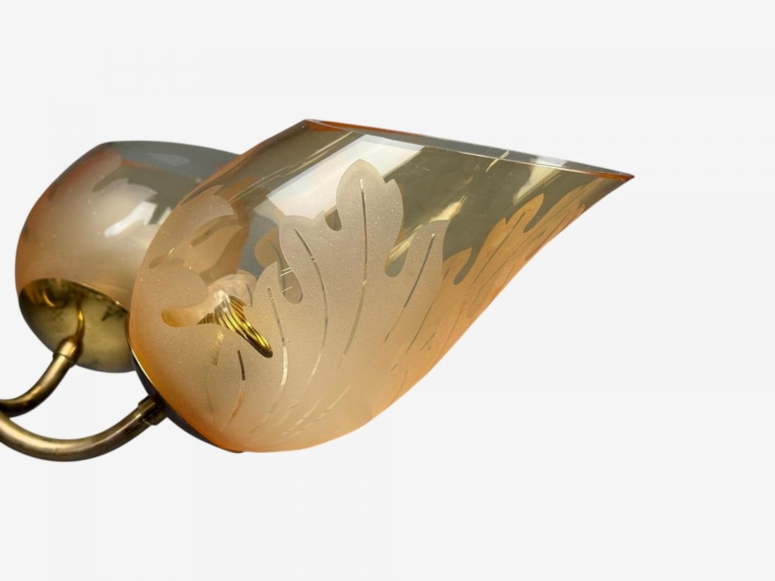 Carl Erik Bodén, Chandelier, Brass, Glass, Sweden, 1940s - 8