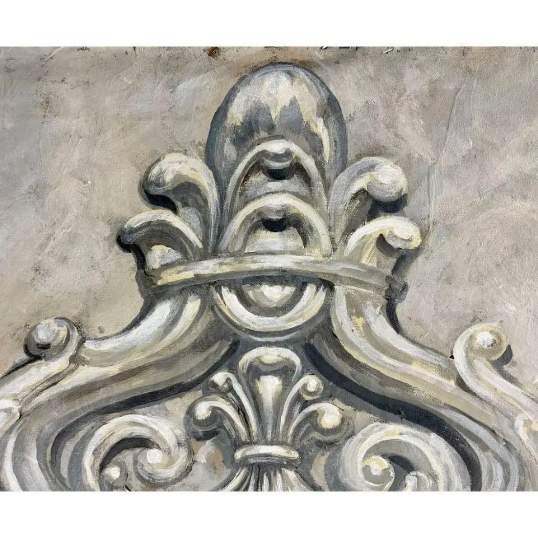 Pair of Oil on Canvas Standing Wall Decoration, Gustavian, Italian Style - 5