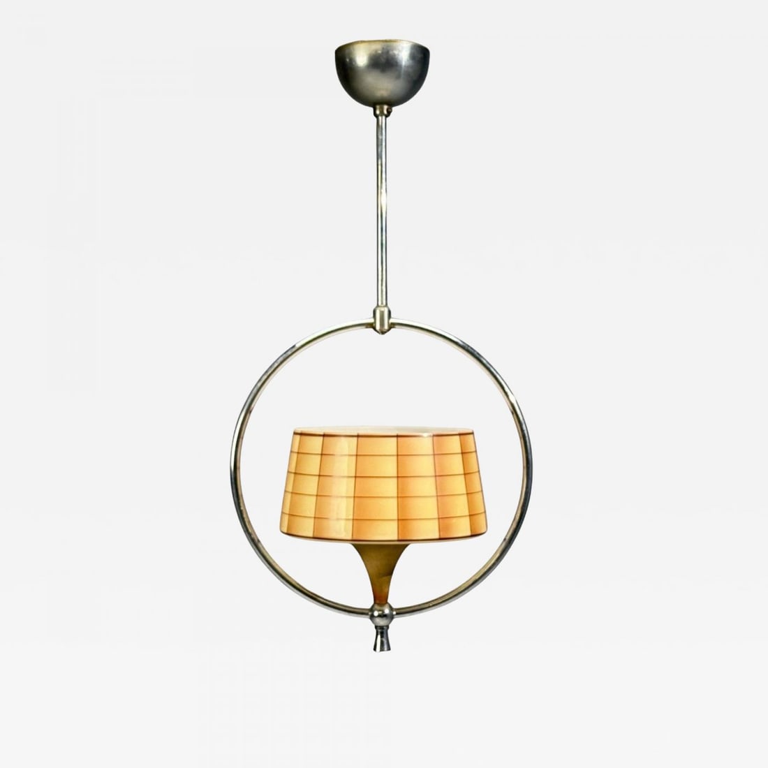 Swedish Modern, Pendant Light, Glass, Metal, Sweden, 1930s (1 of 11)