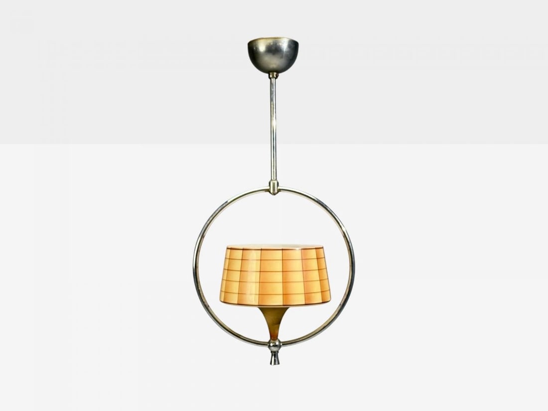 Swedish Modern, Pendant Light, Glass, Metal, Sweden, 1930s - 2