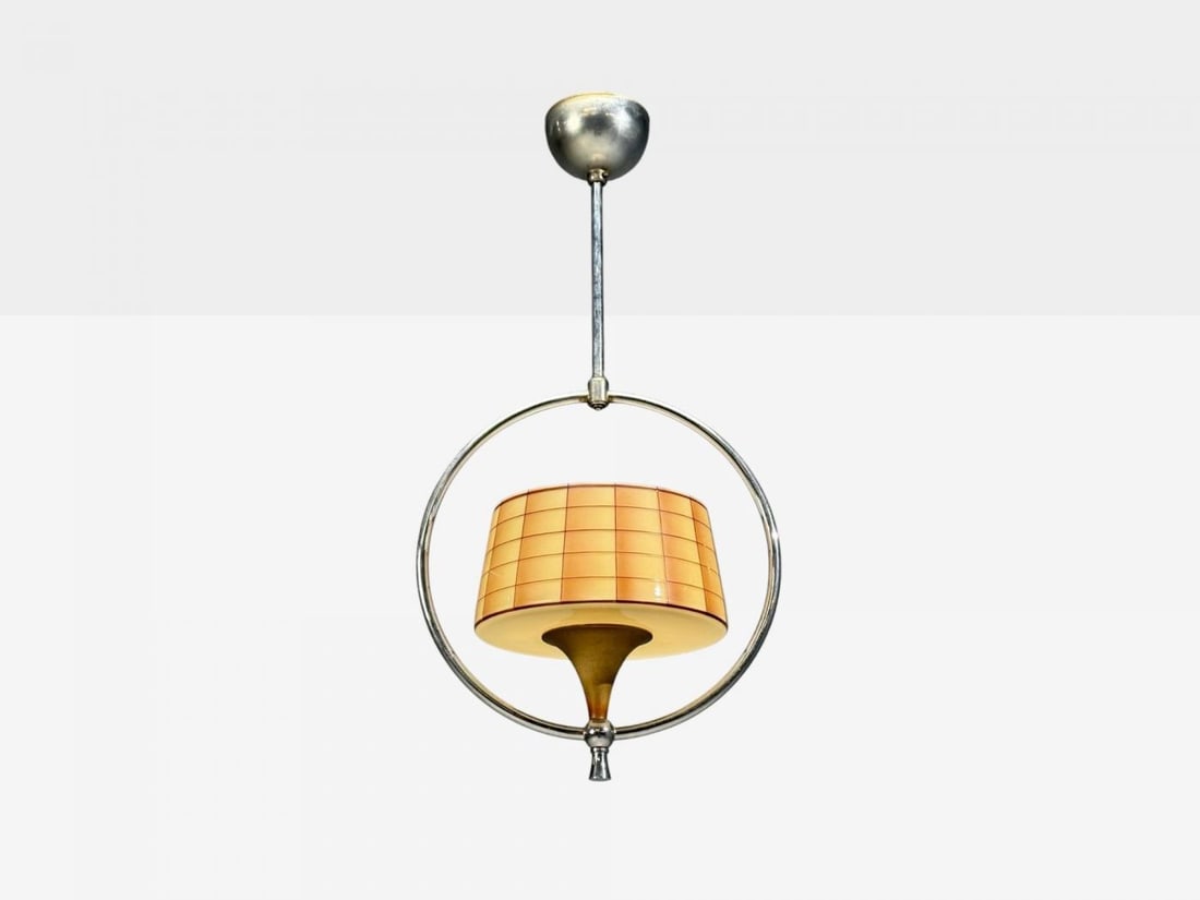 Swedish Modern, Pendant Light, Glass, Metal, Sweden, 1930s - 3