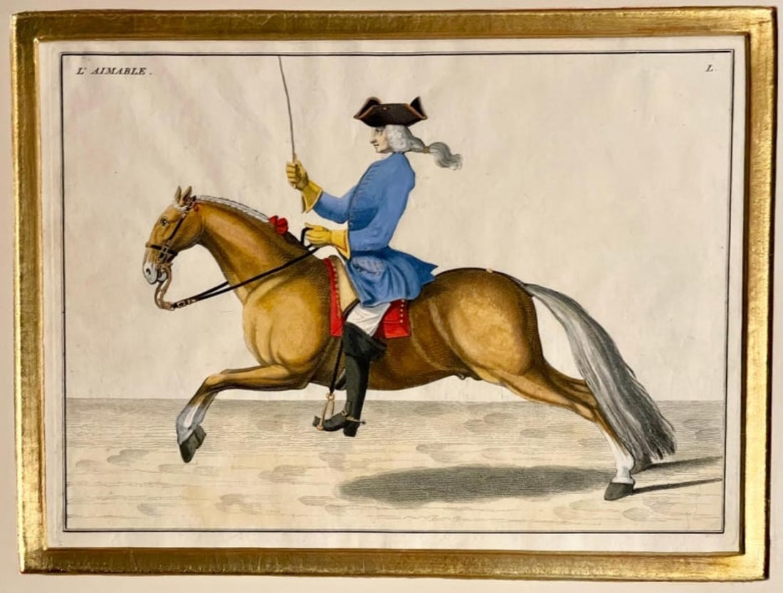 Four Engravings of Horse Riders L' Aimable, Le Joli, Le Sanspareil, Le Poupon - 6
