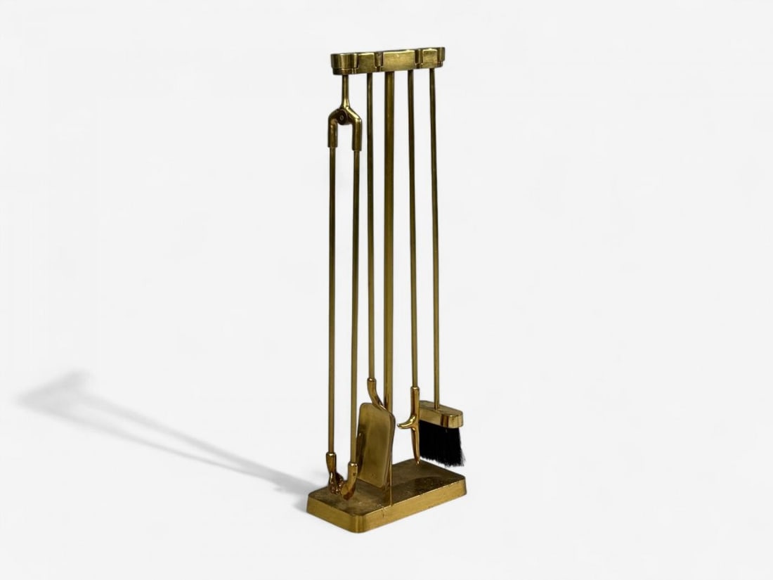 Bronze Fireplace Tool Set with Stand, USA, 20th c. - 2