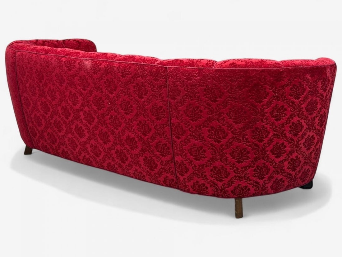 Danish Cabinetmaker, Oak, Fabric, Curved Banana Sofa, Denmark, 1960s - 8
