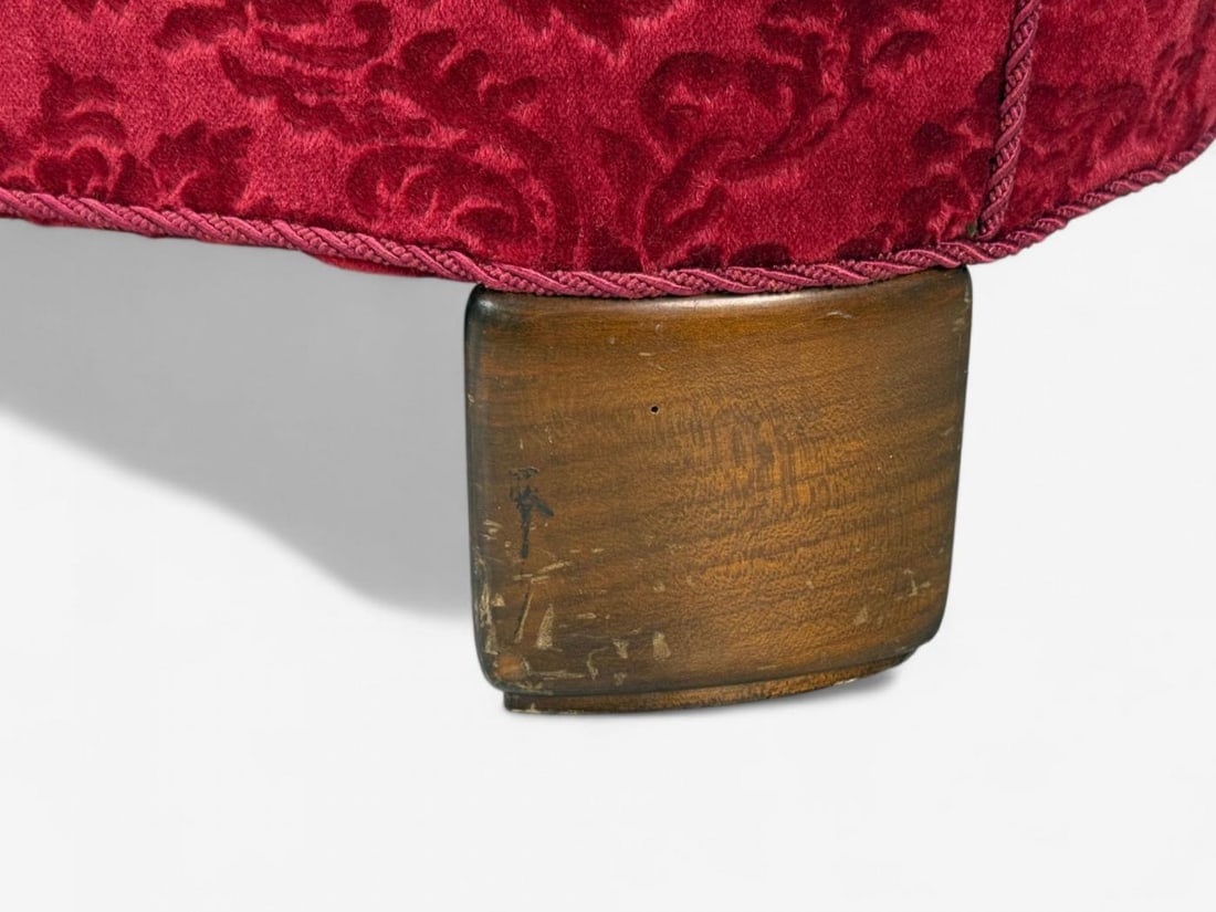 Danish Cabinetmaker, Oak, Fabric, Curved Banana Sofa, Denmark, 1960s - 9