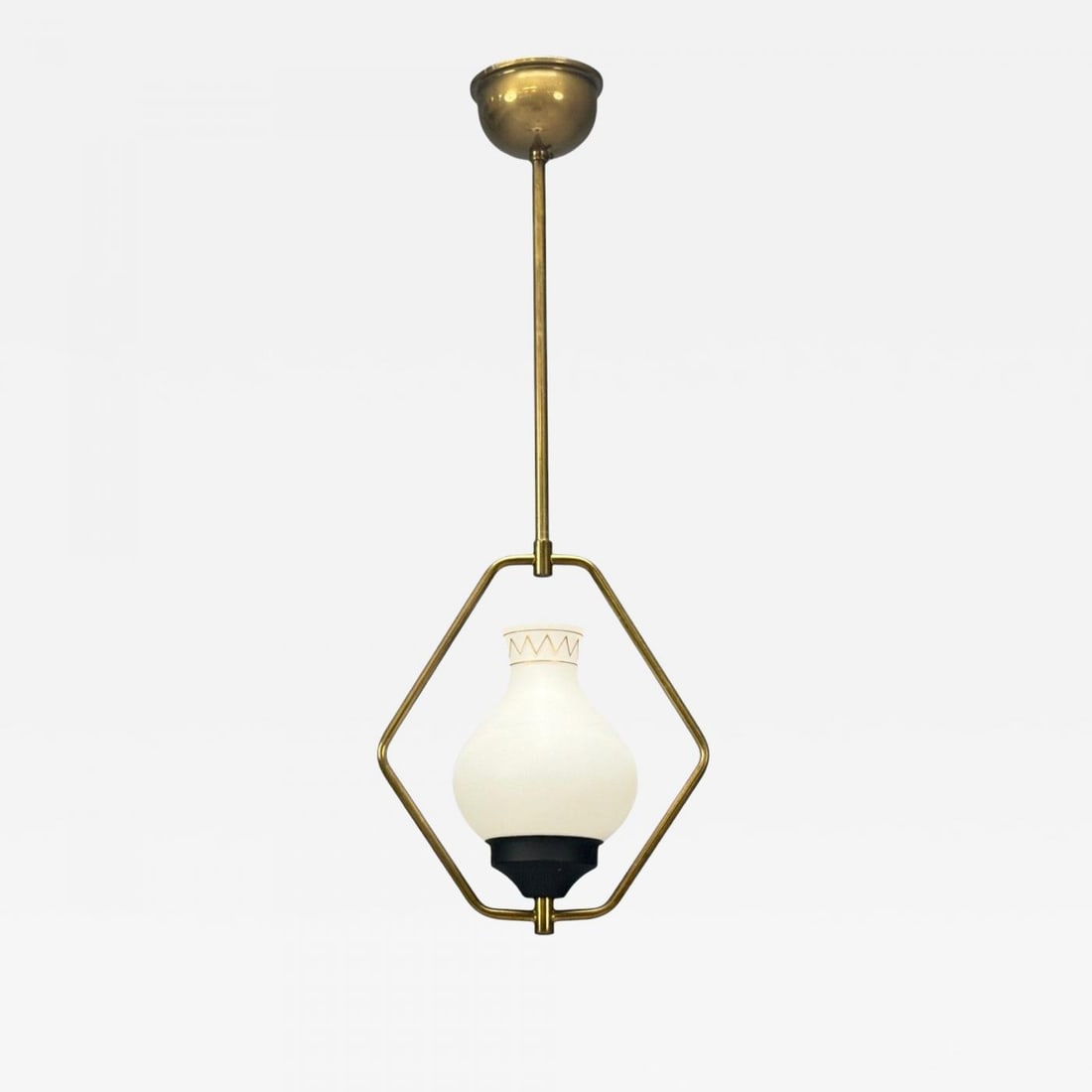 Danish Modern, Brass, Glass, Pendant Light, Denmark, 1960s (1 of 10)