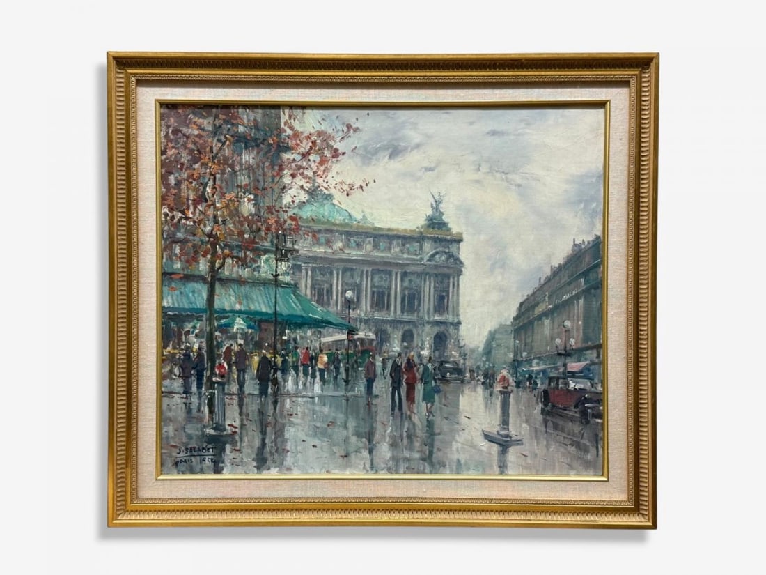 Jean Salabet, Impressionism, Paris Street Scene, Oil on Canvas, France, 1954 - 2