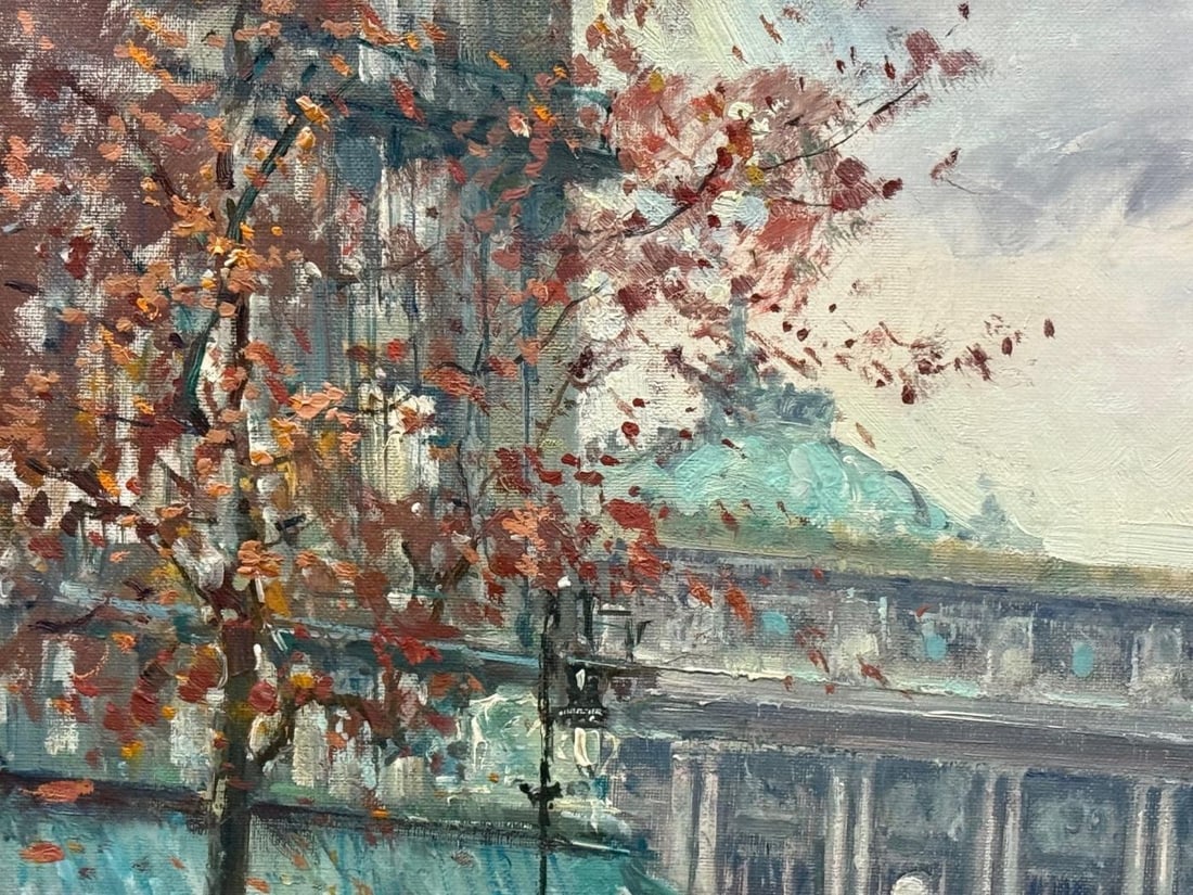 Jean Salabet, Impressionism, Paris Street Scene, Oil on Canvas, France, 1954 - 7