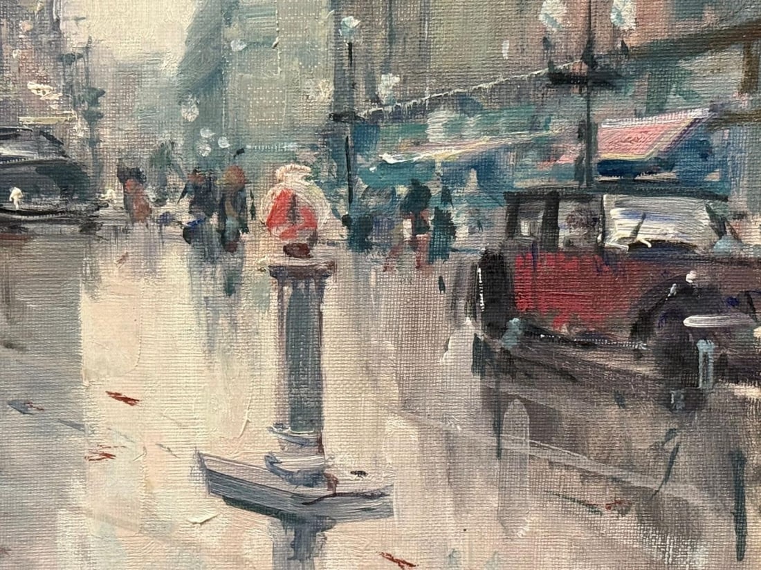 Jean Salabet, Impressionism, Paris Street Scene, Oil on Canvas, France, 1954 - 8