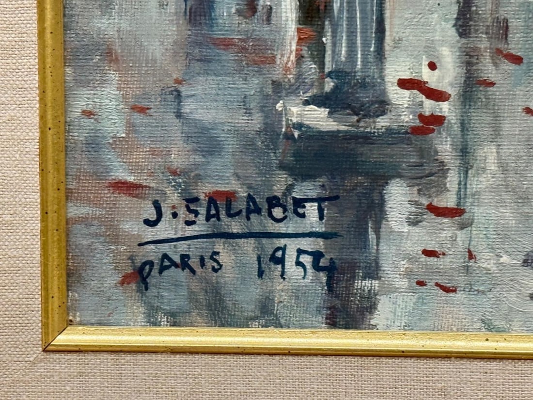 Jean Salabet, Impressionism, Paris Street Scene, Oil on Canvas, France, 1954 - 9