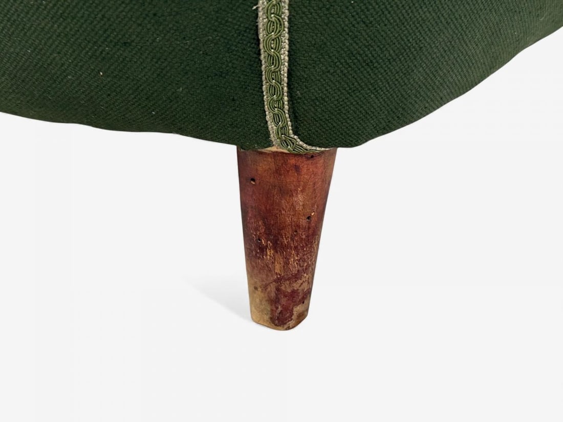 Melchiorre Bega attr., Dark Green Fabric, Wood, Lounge Chair, Italy, 1950s - 10