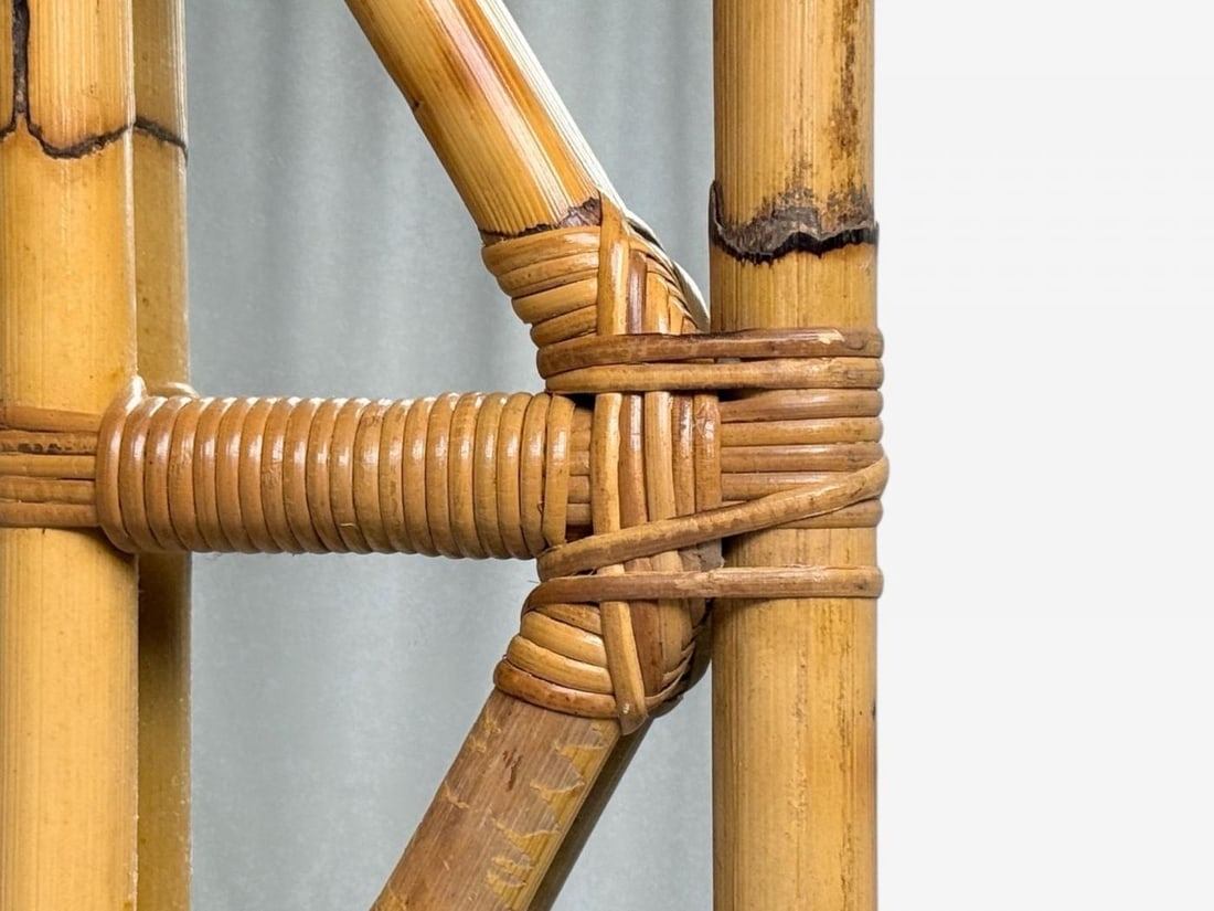 Italian Modern, Bamboo, Glass, Wall Mirror, Italy, 1950s - 6